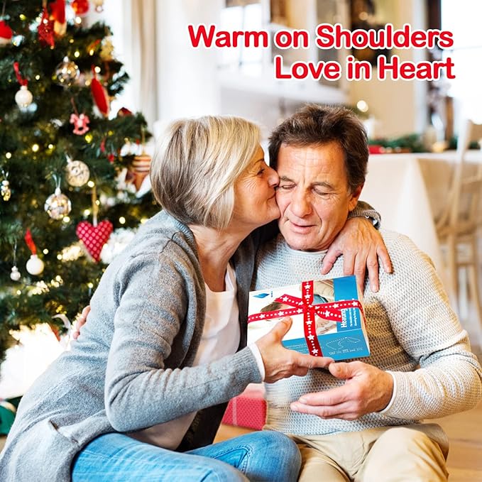 NIUONSIX Heating Pad for Neck and Shoulder Birthday Christmas Gifts for Women Men Mom Dad Weighted Heated Pad for Pain Relief 6 Heat Settings 2H Countdown