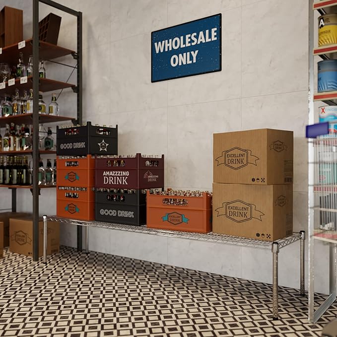 18" Deep x 72" Wide x 14" Height Wire Shelving Kit | 1-Tier | NSF Commercial Storage Rack Unit