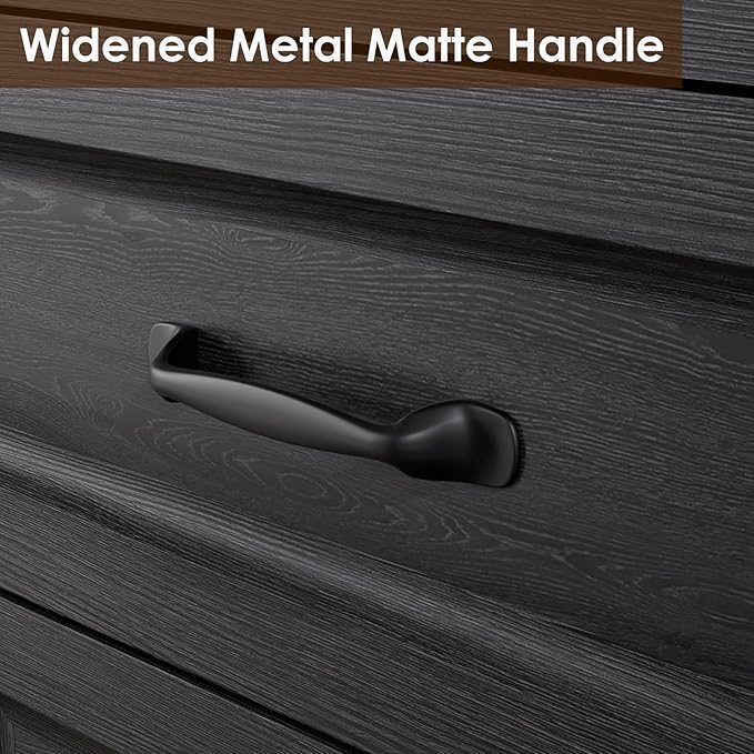 HOMMPA 18'' Farmhouse Nightstand with Charging Station, Bedside Tables with Storage, Bed Side End Table with Open Shelf, 2 Drawers Wood Night Stand Dresser for Bedroom, Living Room, Black