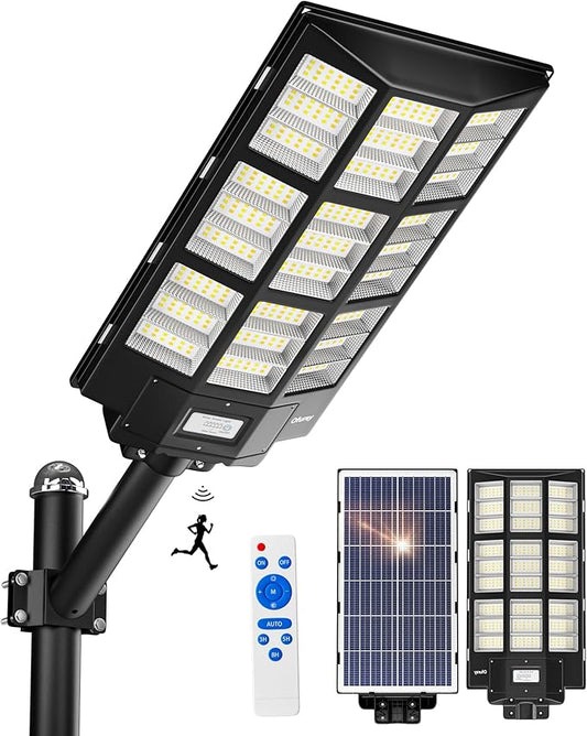 Ofuray Of-7200W Solar Street Light Outdoor-3000K/4000K/6500K Outdoor Security Flood Light,IP67 Solar Parking Lot Lights Commercial Dusk to Dawn with Remote Control for Yard,Residential