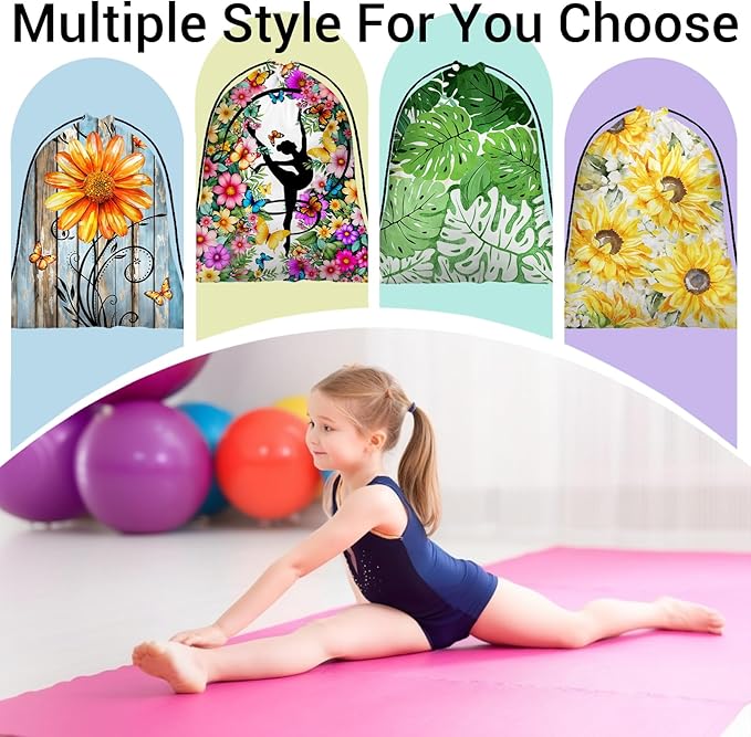 Gym Silhouette Art Grip Bag for Gymnasts Outdoor Sports Small Gymnastic Drawstring Bag