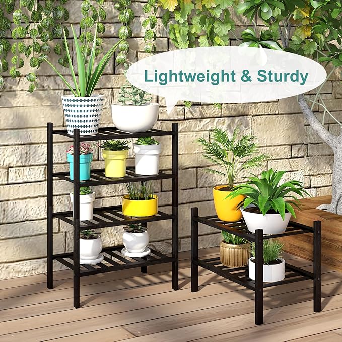 Black Small Shoe Rack for Entryway,2-Tier Bamboo Shoe Organizer for Hallway Closet, Free Standing Shoe Racks for Indoor Outdoor