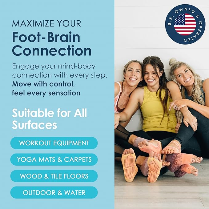 Tucketts Anklet Toeless Pilates Socks with Grips for Women, Non-Slip Ankle Toeless Yoga Socks with Grips for Barre, Size 5-13