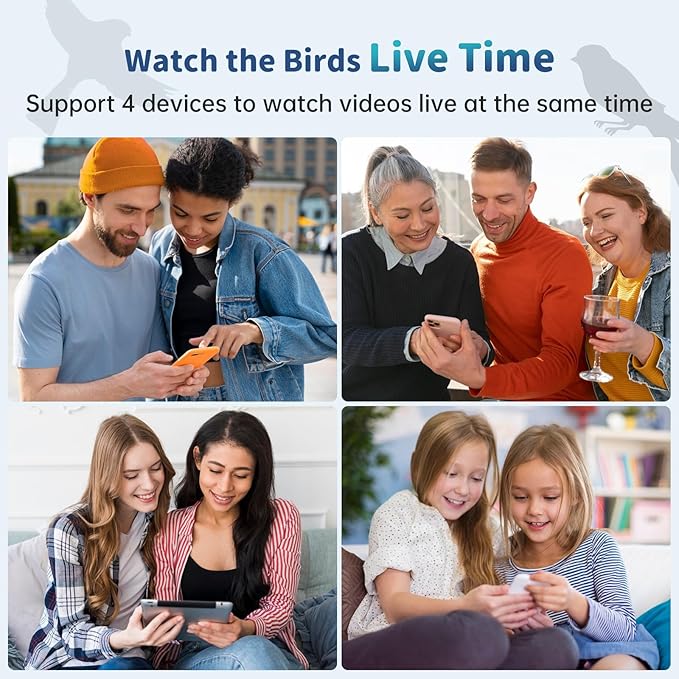 Smart Bird Feeder with Camera Solar Powered & AI Bi rd Identification, 2.4Ghz WiFi Bird feeders for Outdoors, 2K Live Video, Nstant Arrival Alerts - Best Gifts for Bi rd Lovers（Indigo Blue）