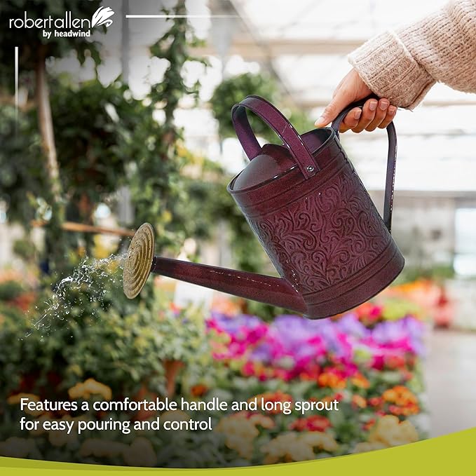 Robert Allen MPT01185 Metal Watering can, 1 Gallon, Stormy Purple