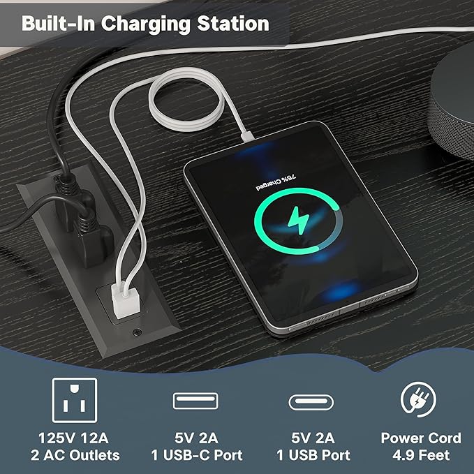 Alohappy 69" Mid Century Modern TV Stand with Power Outlet, Farmhouse Curved Edge TV and Media Console Table with Drawer and Shelf, Fluted Entertainment Center for Living Room, Bedroom, Black