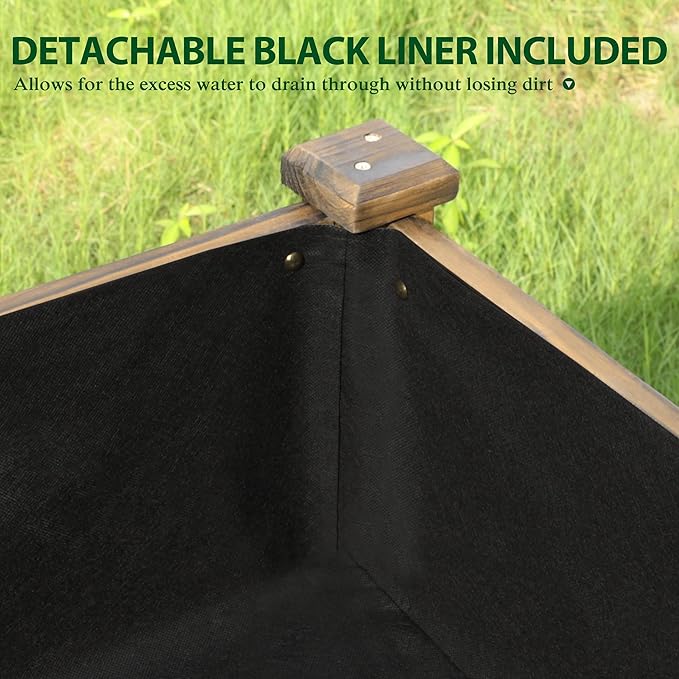 48.03x24.21x32.76in Raised Garden Bed Featuring Legs, Outdoor Elevated Wood Planted Box Equipped with Wheels & Shelf for Vegetable Flower, Backyard and Patio, Rustic