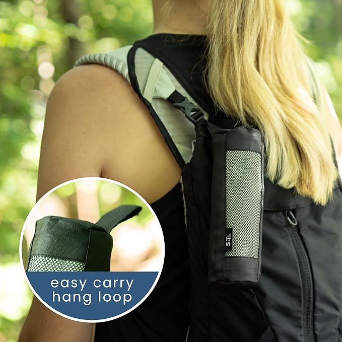 S&T INC. Microfiber Gym Towels, 3 Pack, Cooling Towel for Yoga, Camping, Home and Gym Bag, 3 Storage Bags Included, 12 Inch x 40 Inch