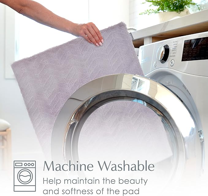 Pure Enrichment PureRadiance Ultra-Wide Heating Pad - 6 Heat Settings, Soft Faux Fur, 20" x 24", Machine Washable