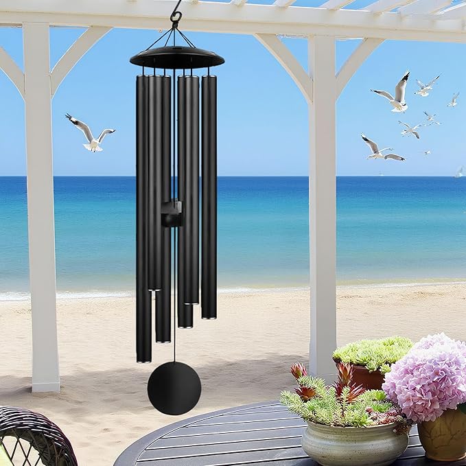 Large Memorial Wind Chimes, 67'' Deep Tone 6 Heavy Tubes Soothing Tones Windchimes for Outside Garden Patio Hanging Decor, Sympathy Gifts, Memorial Wind Chime Best Gift for Mom Women Grandma Neighbors