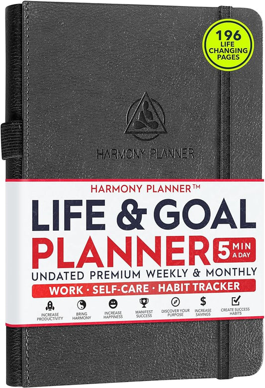 Life & Goal Planner – Undated Daily, Weekly & Monthly Organizer with Habit Tracker, Time Management Tools, and Productivity Journal for Personal Growth and Success