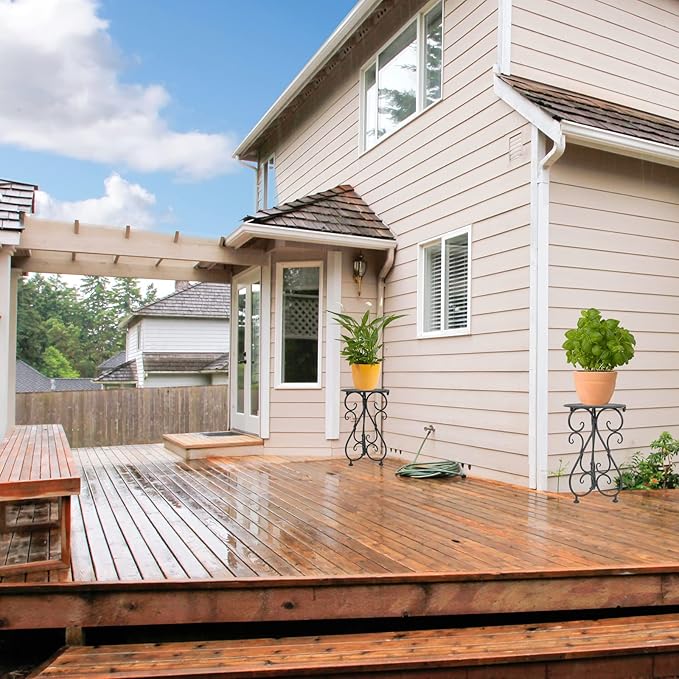 Metal Plant Stands 2 Pack, Heavy Duty Plant Pedestal 17" Tall, Single Flower Pot Holder for Indoor, Outdoor, Patio, Porch, Garden, Balcony, Black