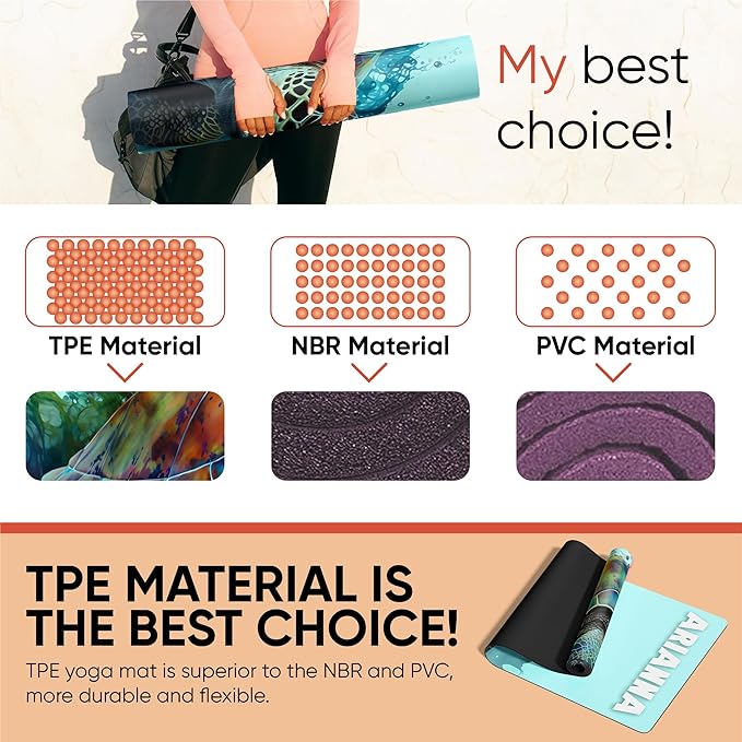 Custom Yoga Mat | Ships Next Day | Customize | Workout Mat for Men and Women | Non Slip Rubber Exercise Mat | 4mm Thick Gym Mat for Meditation, Pilates, Yoga, Gym