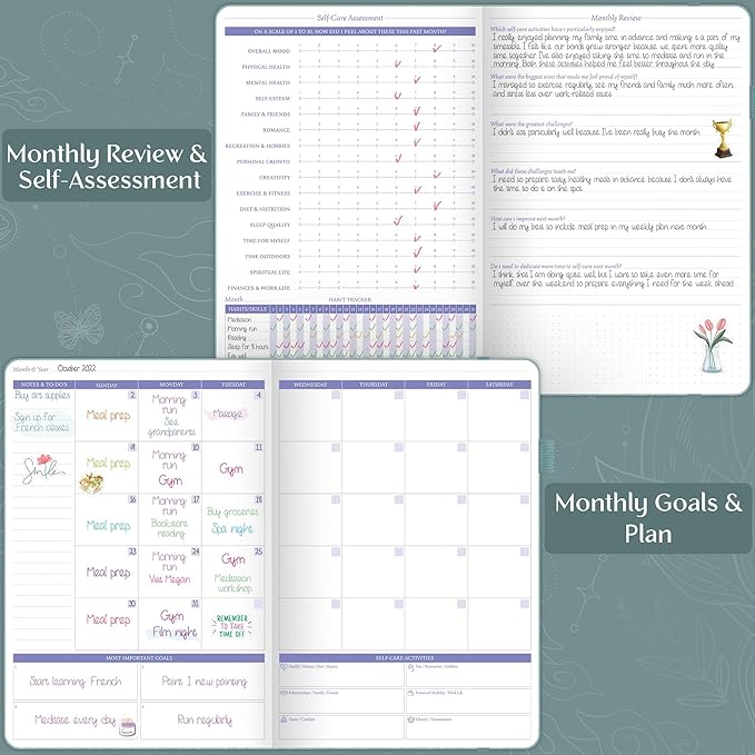 Legend Self-Care Journal – Guided Daily Reflection Notebook for Mental & Physical Health – Mood & Personal Development – 3-Month, 7x10” (Blue Surf)