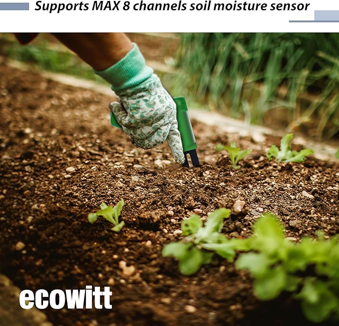 ECOWITT WH0291 Soil Moisture Tester Plant Soil Moisture Sensor Meter with Digital LCD Display