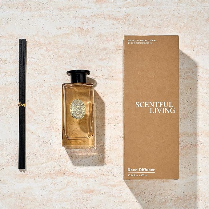 M&SENSE 10.14 oz Large Reed Diffuser Set | Ocean Escape Scent Oil Diffuser with Sticks | Hotel Collection Non-Toxic Essential Oil |for Bedroom Bathroom Living Room