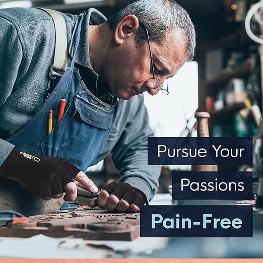 Copper Compression Arthritis Gloves | Fingerless Arthritis Carpal Tunnel Pain Relief for Men & Women | Hand Support Wrist Brace for Neuropathy, Rheumatoid, Tendonitis, Swelling, Crocheting, Typing Nude (XS)