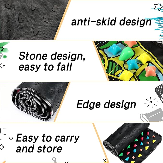 BBTO Foot Massage Mat Reflexology Walk Stone Road for Acupressure Foot Massage Acupoint Mat for Long Sitting Elderly Students and Office Workers(68.9 x 13.78 Inches)