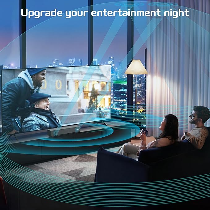 TV Sound Bar, Bluetooth Soundbar with Dolby Digital Surround Audio System for Smart TV, HDMI ARC/Opt/Aux Home Theater Speaker for Game/PC/Projector