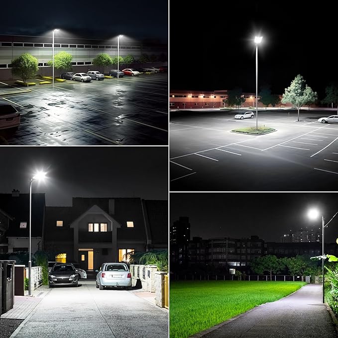 10000W Solar Street Light - 7000K Wide Angle Solar Lights Outdoor with Motion Sensor & Dusk to Dawn, IP66 Waterproof Solar Street Lights Outdoor for Roadway Yard