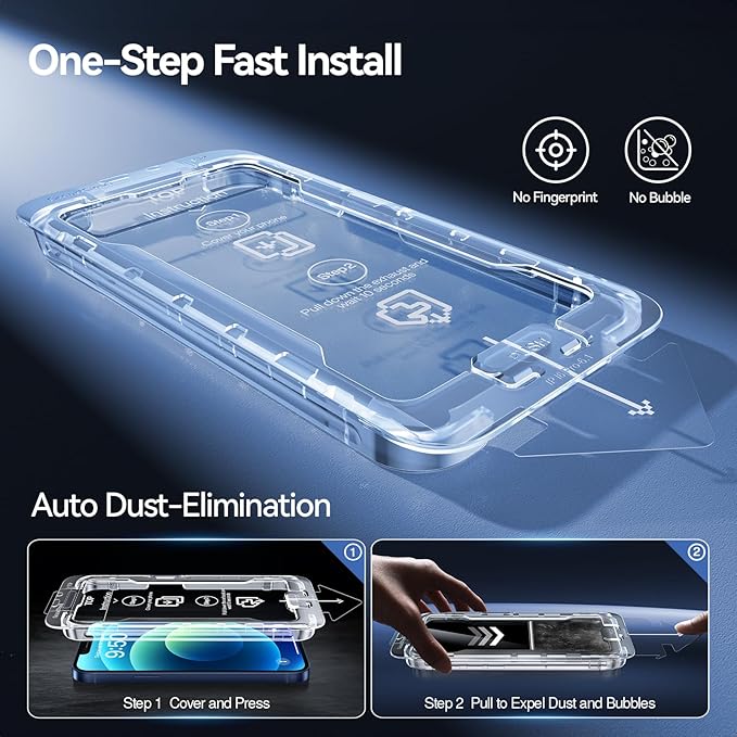 SMARTDEVIL 2 Pack Screen Protector for iPhone 12 / iPhone 12 Pro (6.1 Inch) Tempered Glass, HD Clear Film, Easy Installation, Dust-Free & Bubble-Free