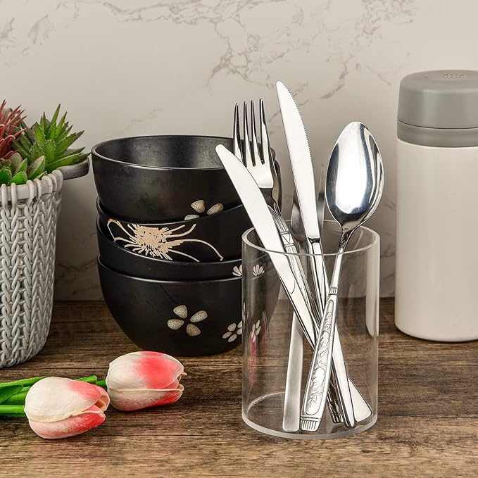 8 Pieces Clear Acrylic Pen Holder Round Acrylic Pencil Cup Clear Makeup Bush Holder Acrylic Desktop Stationery Organizer for Office School Home Desk Accessories (8 Pack, Round)