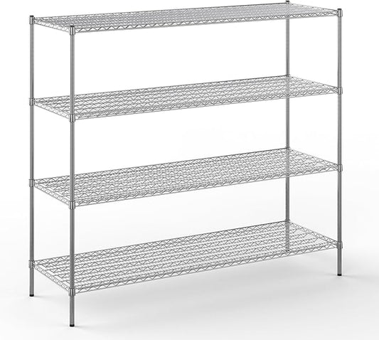 24" Deep x 72" Wide x 64" Height Wire Shelving Kit | 4-Tier | NSF Commercial Storage Rack Unit