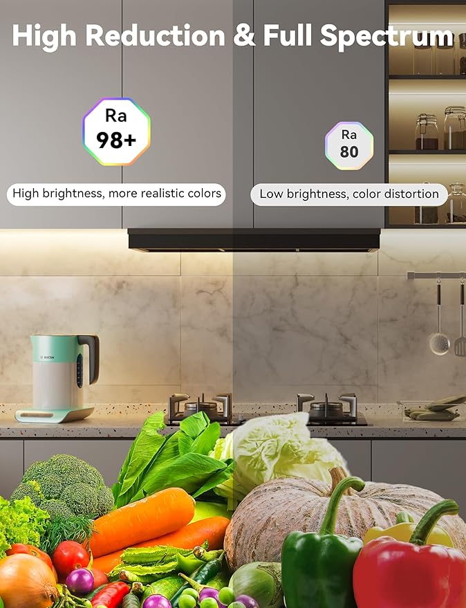 PAUTIX COB LED Strip Light 16.4ft,Engineering Level UL Listed Warm White 2700K,CRI93+ Super Bright High Lumen,Dimmable 24V Flexible LED Tape Light with RF Remote,for Cabinets,Home&Office DIY Lighting