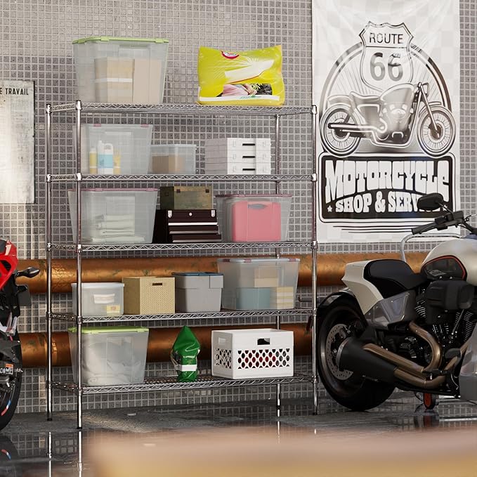 18" Deep x 54" Wide x 64" Height Wire Shelving Kit | 5-Tier | NSF Commercial Storage Rack Unit