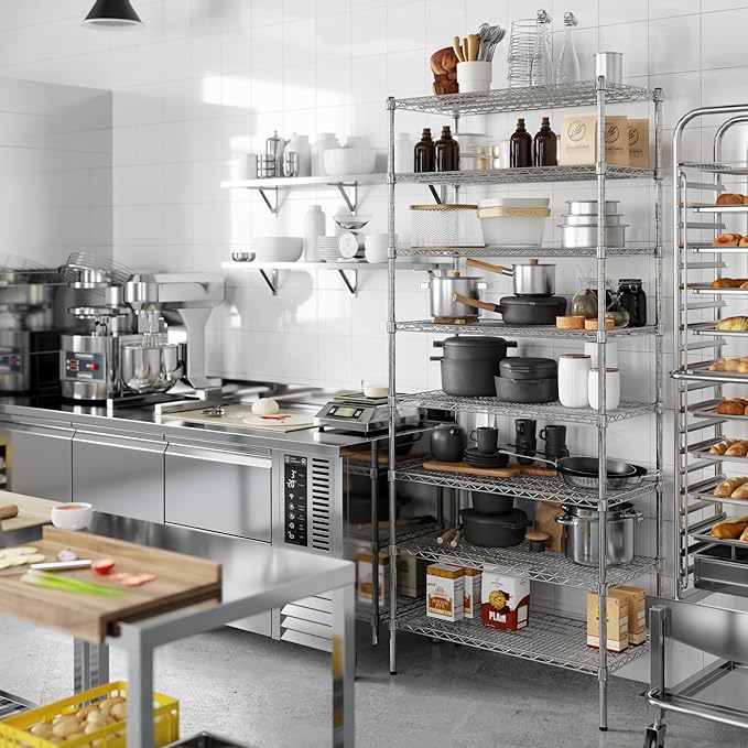18" Deep x 36" Wide x 86" Height Wire Shelving Kit | 8-Tier | NSF Commercial Storage Rack Unit