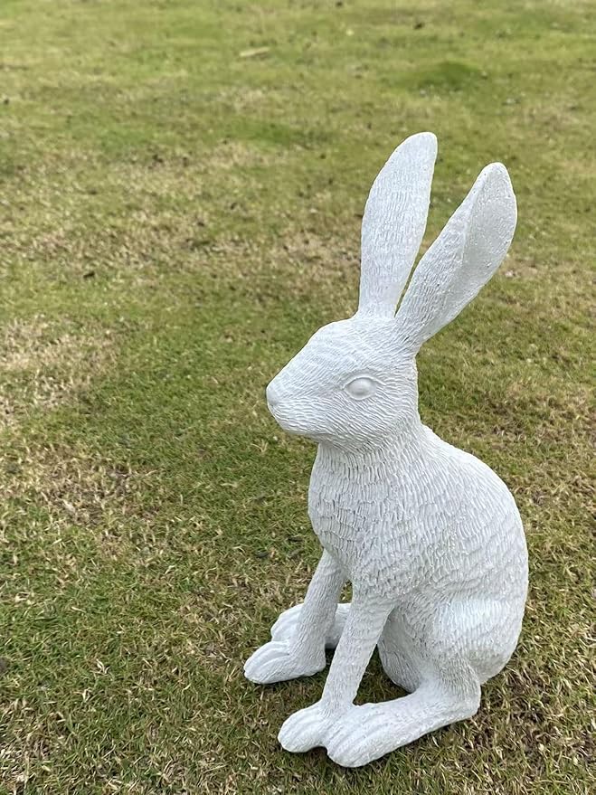 10.2 Inch Resin Garden Statues,Bunny Figurine Decorations for Lawn,Balcony-Yard Art Garden Patio Decor,Unique Housewarming Birthday Gifts for Women