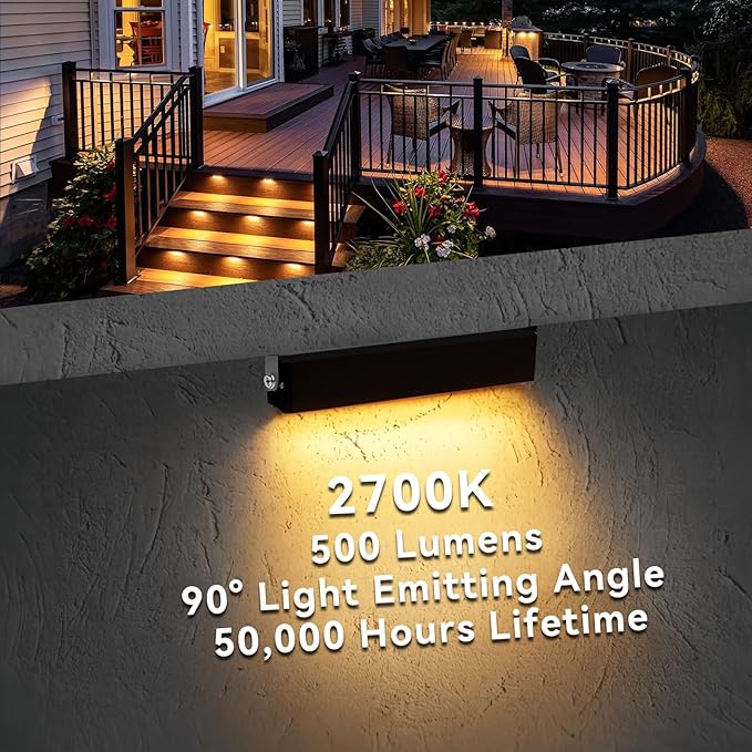 JESLED 12 Pack 7inch LED Retaining Wall Lights, 5W Landscape Lighting, LED Hardscape Lighting,12V Paver Lights Low Voltage Hardscape Lights, 5W Outdoor Step Lights, 2700K Warm White, Waterproof