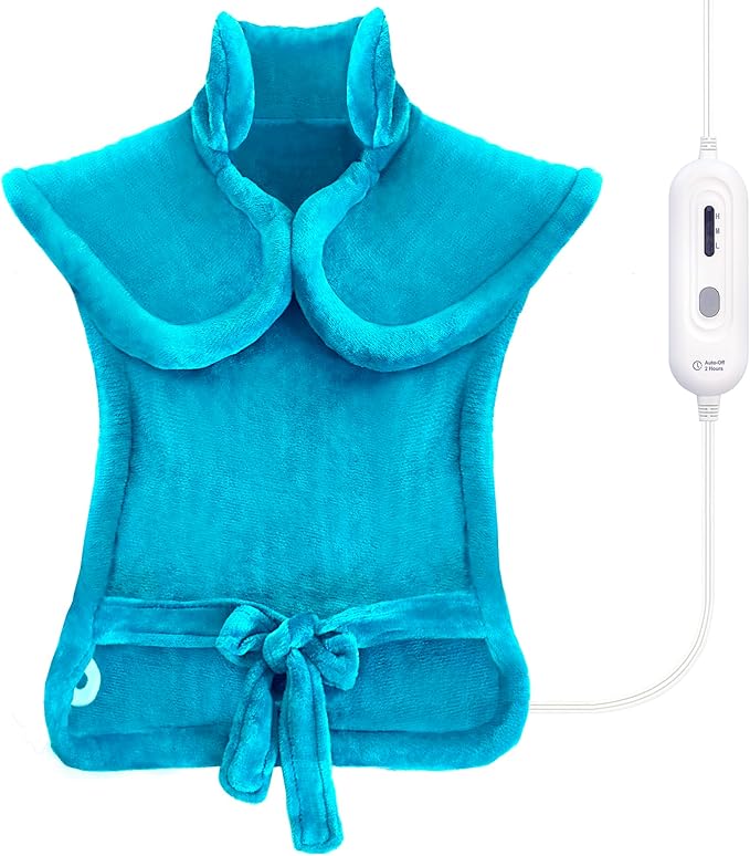 Tefici Heating Pad for Back Pain,Birthday Christmas Gifts for Mom Men,FSA Eligible Items Only List,24'' x33''Fast Heating, Electric Heat Pad, 2H Auto-Off,Neck and Shoulder Heat Pad,ETL Certified,Blue