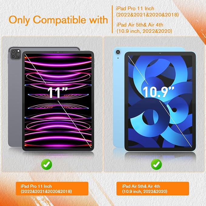 KCT 2 Pack Paperfeel Screen Protector Compatible with iPad Pro 11 Inch (2022&2021&2020&2018) / iPad Air 5th&4th (10.9 inch, 2022&2020) Matte for Drawing, Anti Glare and Easy Installation