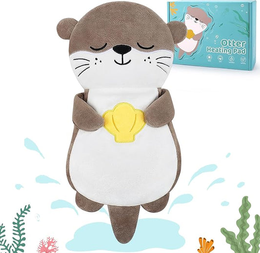 Microwave Heating Pad for Period Cramps - Otter Microwavable Heating Pad for Women and Kids with Lavender Scented, Otter Plush Toys with Removable Heat Pack for Shoulder Neck Back Knee Pain Relief