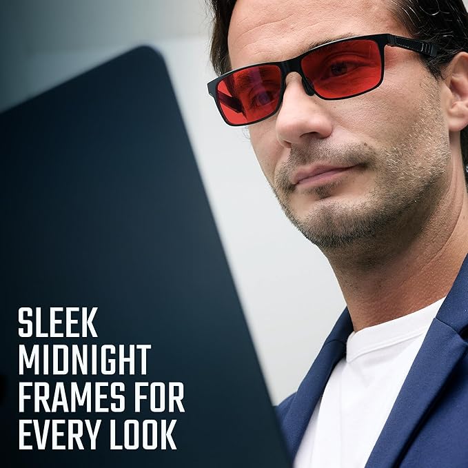 Carbon Blue Light Blocking Glasses Men for Computer, Gaming, Metal Frame Green Light Protection Night Driving Glasses for Man