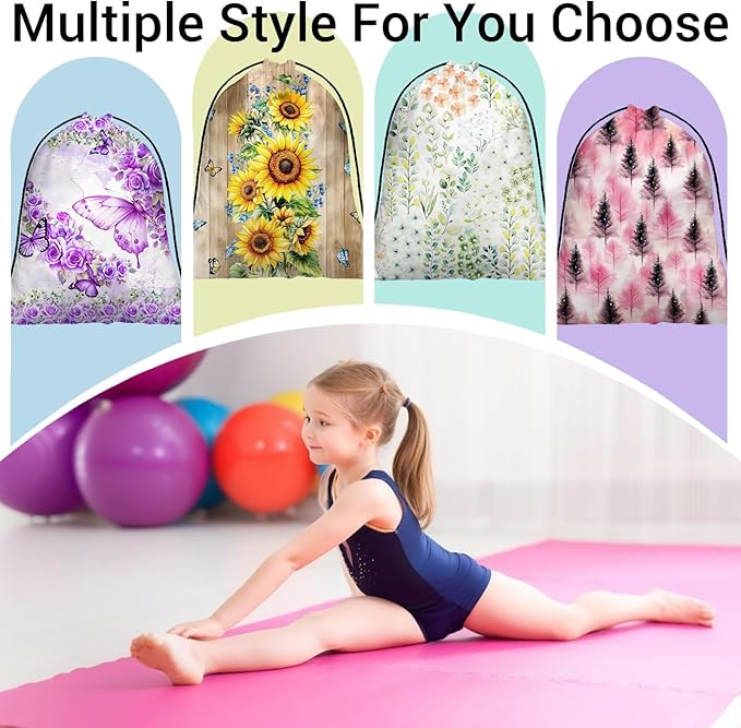 Wooden Sunflower Gymnastics Grip Bag Small Gymnastics Pouch String Bag for Gym Sports Grip