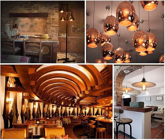 LED Edison Bulb 4W,Antique 40W Vintage Edison Bulb,E26 Light Bulb Non Dimmable Led Bulb 450 Lumens 2300K Amber Warm,Pack of 12