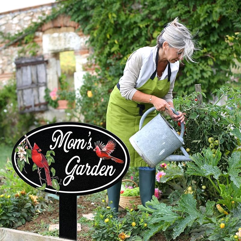 Personalized Name Garden Cardinal Metal Signs with Stake, Custom Family Name Yard Decor for Outdoor Outside, Cardinal Lawn Patio Stake Gardening Enthusiasts Grandmothers Gift