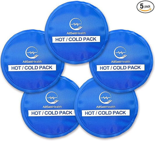 Reusable Round Hot and Cold Gel Ice Packs for Injuries | Cold Compress, Ice Pack, Cold Pack, Gel ice Pack, Cold Packs for Injuries | 5 Pack