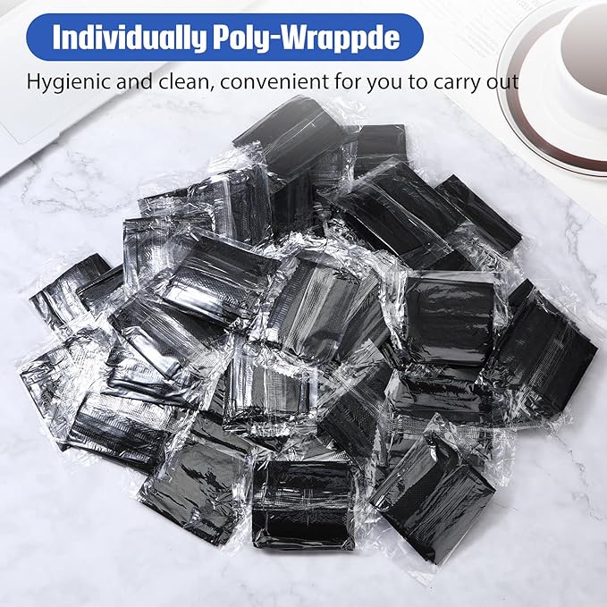 Waydress 140 Pieces Disposable Spa Facial Headbands with Convenient Closure, Stretch Facial Headwraps Soft Skin Care Hair Band for Women Salons(Black)