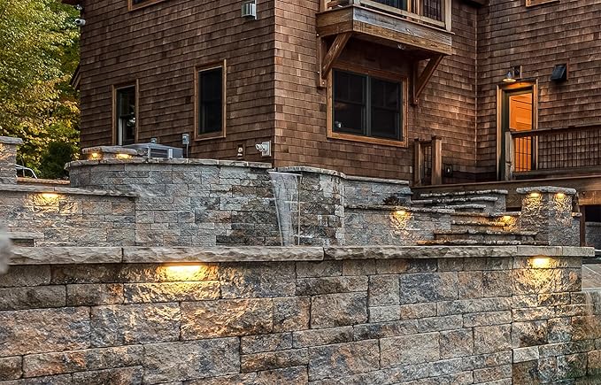 GKOLED 20 Pack 6.8 Inches LED Hardscape Lights, Low Voltage Retaining Wall Light Waterproof, 12V AC/DC Landscape Lighting, 1.5W 2700K, Classic Step Lights Outdoor, Die-cast Aluminum Housing