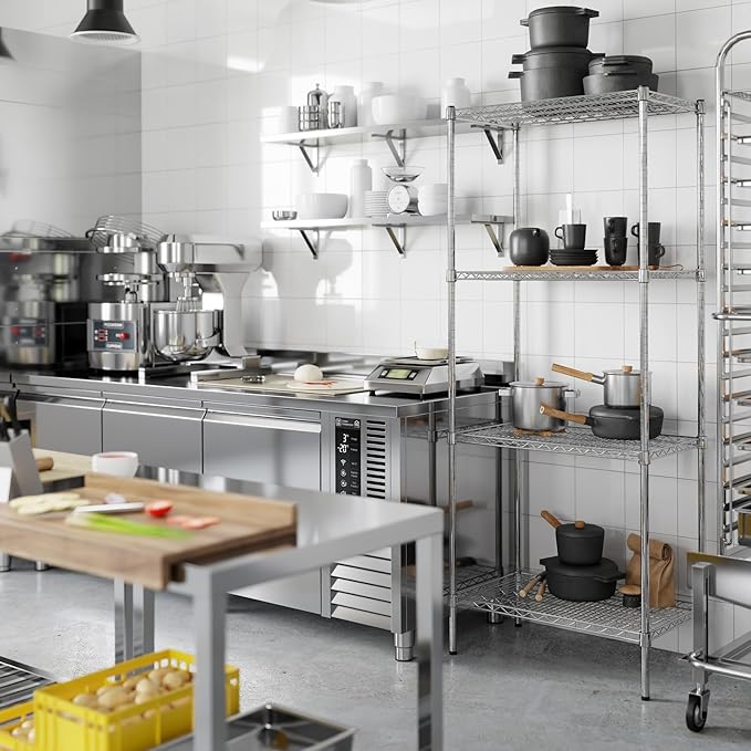 18" Deep x 30" Wide x 74" Height Wire Shelving Kit | 4-Tier | NSF Commercial Storage Rack Unit