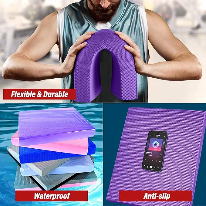 Balance Pad- Exercise Foam Balance Pad for Workout,Non-Slip & Water-Resistant Stability Trainer Mat,Ultra-Soft TPE Foam Knee Cushion for Balance Training, Fitness, Physical Therapy,Yoga