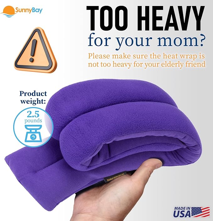 SunnyBay Microwave Heating Pad for Neck and Shoulders, Versatile Bean Bag Moist Heating Pad, Microwavable Neck Wrap, Weighted Hot or Cold Therapy, Made in USA (Purple)