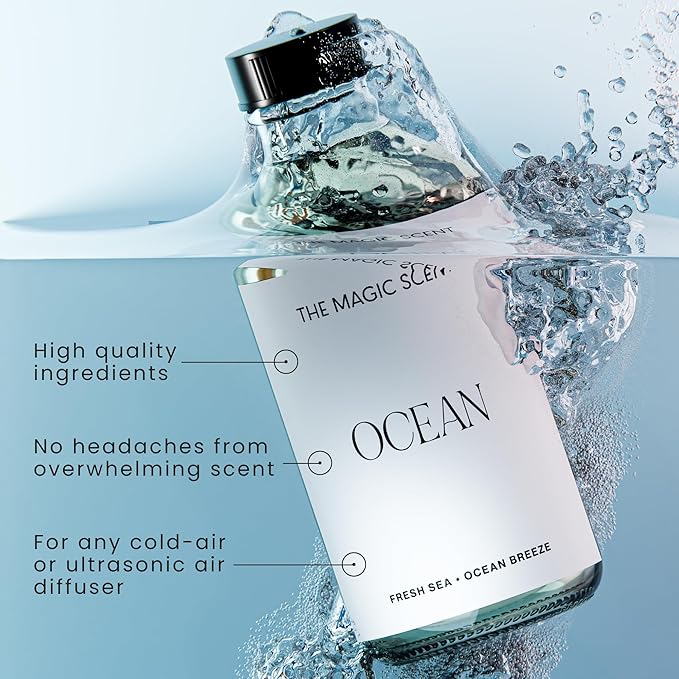 Ocean Diffuser Oil - Hotel & Home Luxury Scents Inspired by Bali Resort - Oil Scents for Home Designed for Use in All Diffusers - 16.9 fl oz, 500 mL
