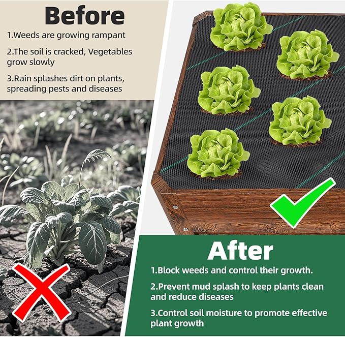 G GOOD GAIN 4x2x1.8ft Raised Garden Bed - Metal Planter Box Outdoor with Weed Barrier Fabric | Deep Root Raised Beds for Gardening Vegetables Flowers Herb Fruits (Wood Grain)