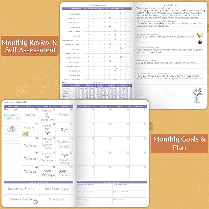 Legend Self-Care Journal – Guided Daily Reflection Journal to Support Mental & Physical Health – Daily Mood, Meditation & Personal Development Notebook – 7.1x10.5”, Lasts 3 Months (Yellow)