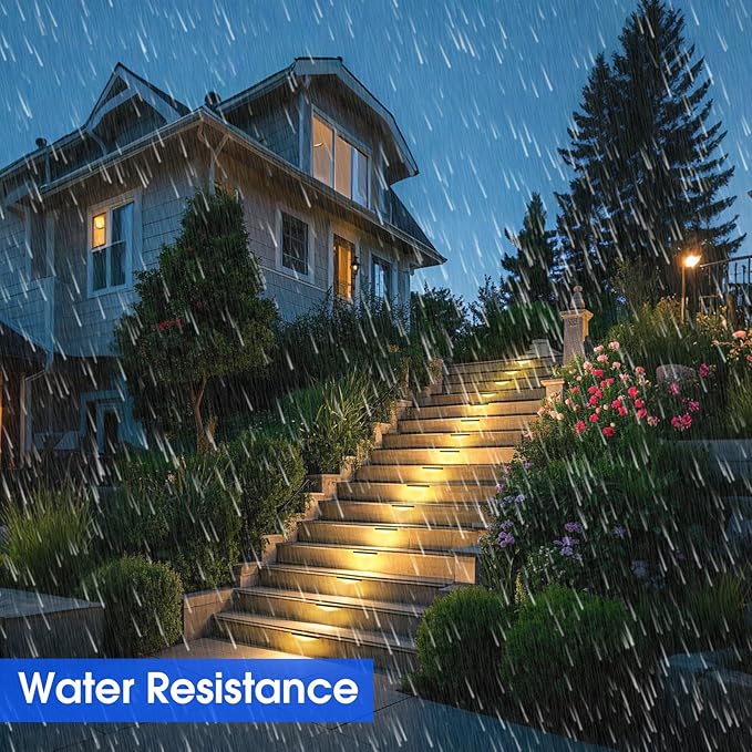 Energetic 7 Inch Retaining Wall Lights, Outdoor LED Step Lights, 4W Low Voltage Landscape Lighting, Waterproof Hardscape Lighting, 12V-24V AC/DC, 3000K Warm White, with Wire Breakers, FCC, 6 Pack