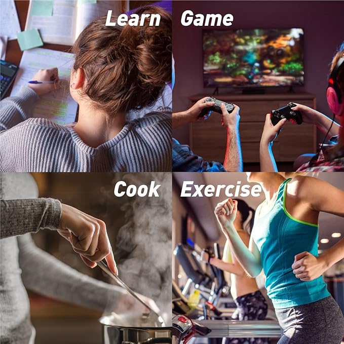 YOOREAL Digital Kitchen Timers, with 4 Sets of Countdown Stop Watches Timer/Magnetic Timer Clock with Adjustable Loud Alarm Classroom Cooking Fitness Baking Studying Teaching (White)